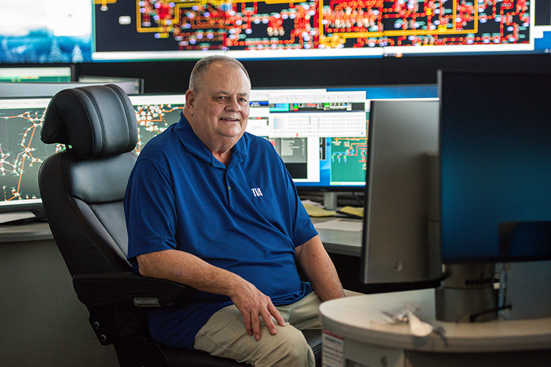 Chuck Nance at work station