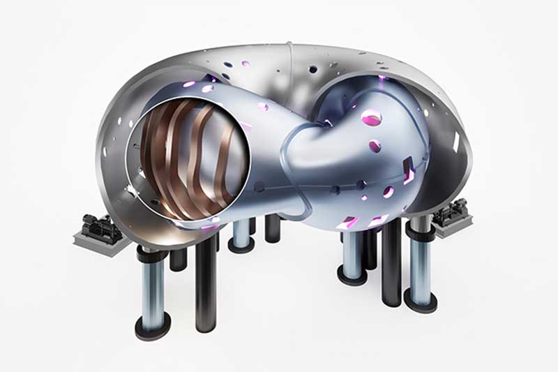 Illustrative rendering of Type One Energy’s Infinity One stellarator engineering prototype.