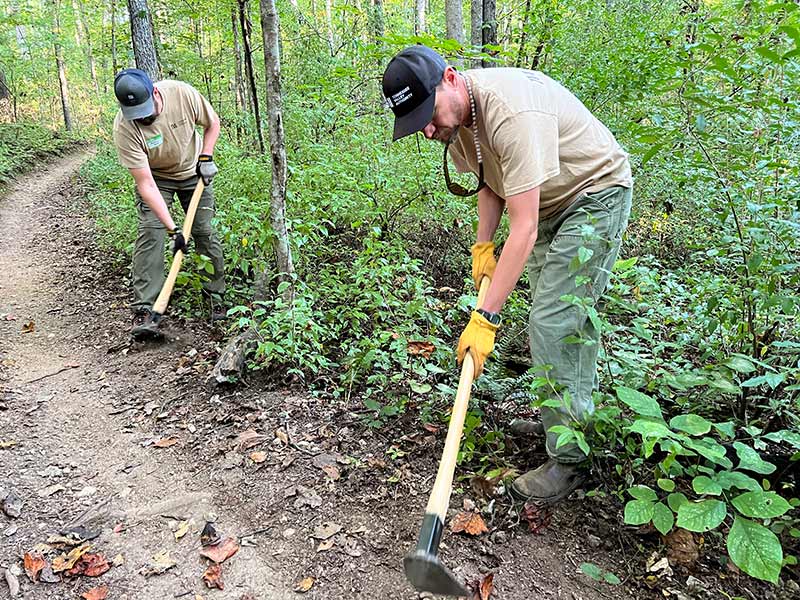 TVA personnel work on trail maintenance